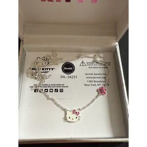 Hello Kitty Necklace Silver Plated Enamel Necklace
